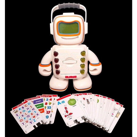 Playskool Alphie Talking Learning Robot w/ 25 Cards Tested 2009 Hasbro EUC Video - Picture 1 of 7